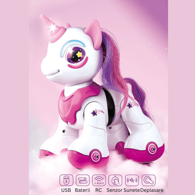 Unicorn Interactiv cu Telecomanda, Muzica, Lumini, Dans, Senzor de Atingere, Ludiro, 3+ Ani - LUDIRO