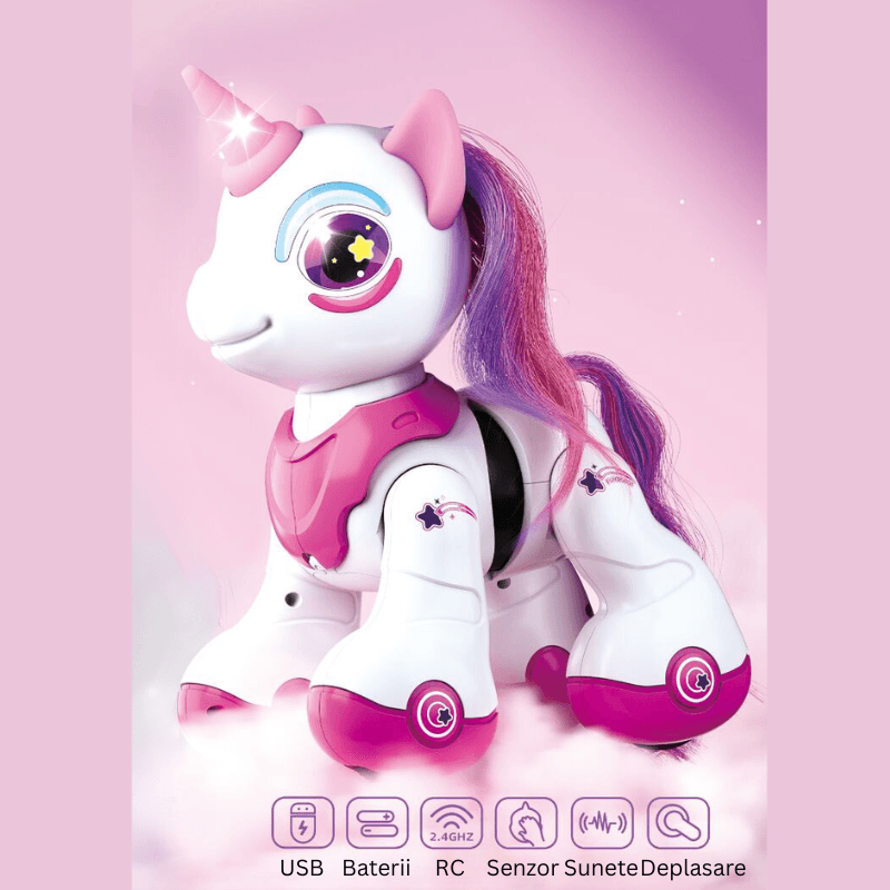 Unicorn Interactiv cu Telecomanda, Muzica, Lumini, Dans, Senzor de Atingere, Ludiro, 3+ Ani - LUDIRO