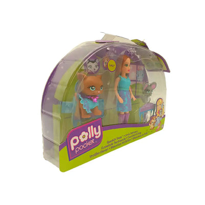 Set Polly Pocket Papusa si 2 Animalute, Colectia Sparklin` Pets, Lea, + 4 ani - LUDIRO