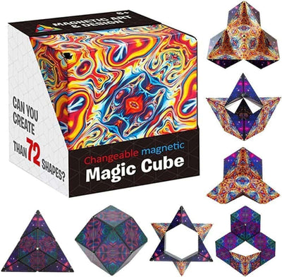 Jucarie Interactiva Cubul Magic, Puzzle 3D, 72 de Forme, 6.3x6.3x6.3 Cm, Multicolor, + 6 Ani - LUDIRO