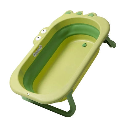 Cadita Pliabila pentru Copii, Design Dinozaur, Sigura si cu Dimenisuni Generoase, 80x49 Cm, Material Ecologic, Sistem Anti Alunecare, Usor de depozitat, Ideala pentru Baie - LUDIRO