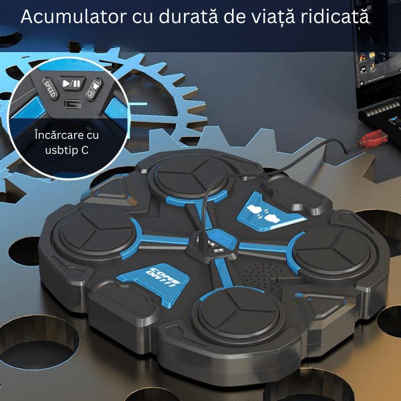Resigilat - Panou Interactiv Box cu Lumini si Sunete, Scor, USB-C, Manusi Incluse, Ludiro, 6+ Ani - LUDIRO