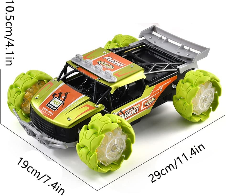 Masinuta de Teren de Mare Viteza cu Telecomanda, Metal, 1:12, RC 2.4 Ghz, 4x4, Lumini, Muzica, Acumulator, Incarcare USB, Autonomie 40 Minute, 29x19.3x10.5 cm, Verde, + 6 Ani - LUDIRO