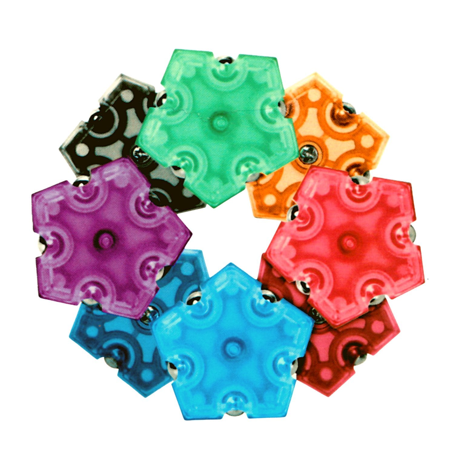 Sfera Magnetica Antistres, 12 Piese, 60 Magneti de Pamant, 2 Fete, 100 Combinatii Posibile, Diametru 3.5 Cm, Multicolor, + 6 Ani, Utility One - LUDIRO