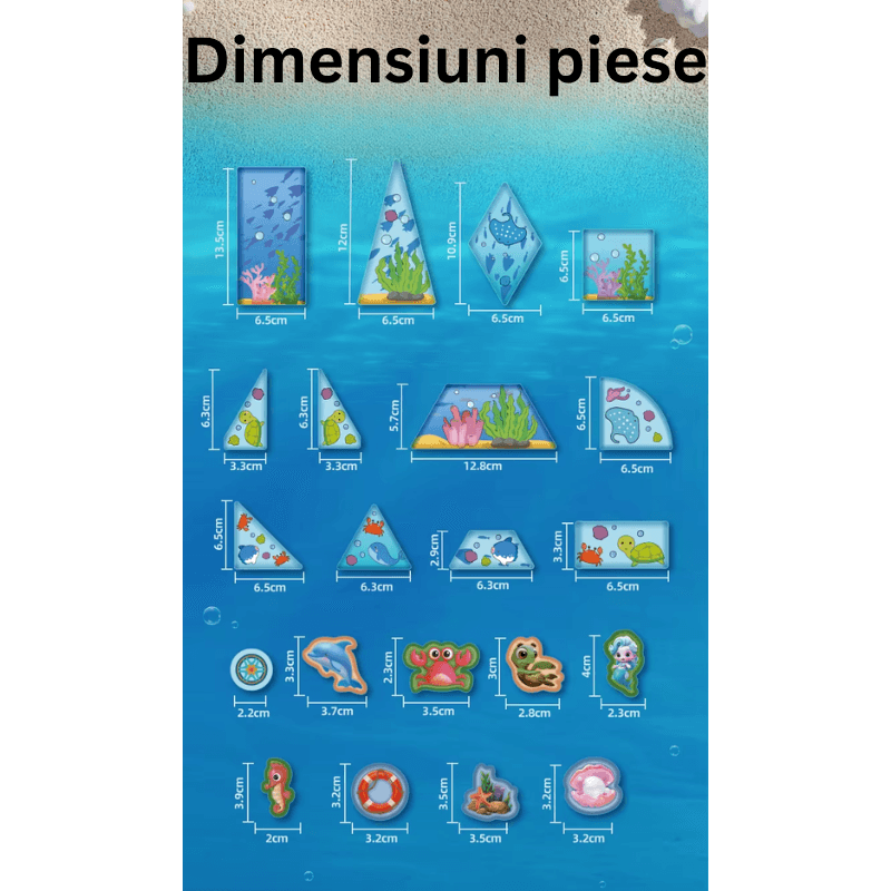 Set Magnetic Educativ Ocean, 108 Piese cu Tematica Marina, Creativitate si Invatare prin Joaca - LUDIRO