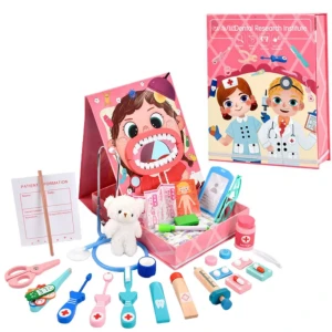 Set Doctor Dentist cu Placa de Suport Magnetică, Roz, 30 Piese, 3+ Ani - LUDIRO