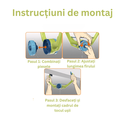 Set de Joaca Ping Pong cu Prindere pe Tocul Usii cu Palete,Bile si Sistem Automat de Retur al Mingii - LUDIRO