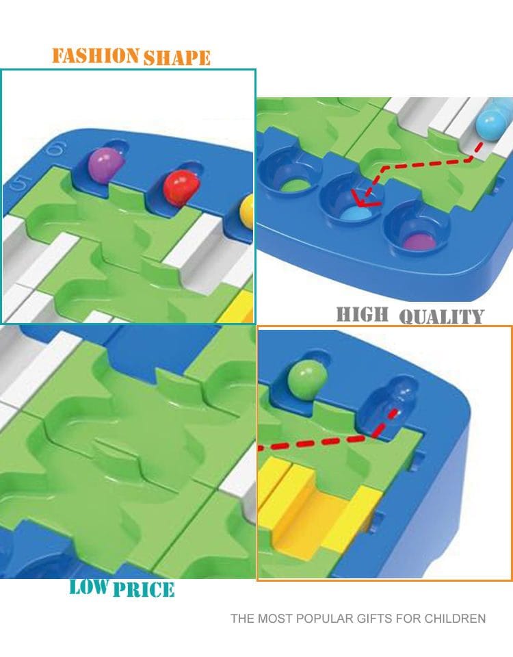 Joc Puzzle Labirint Inteligent cu Bile, 60 de Moduri de Joc Posibile, 43 Piese, 30.8x21x19.5x6 Cm, + 3 Ani - LUDIRO