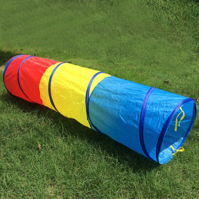 Tunel de Joaca Tricolor, 180x46 Cm, Pliabil, Interior sau Exterior, Multifunctional, + 3 Ani - LUDIRO