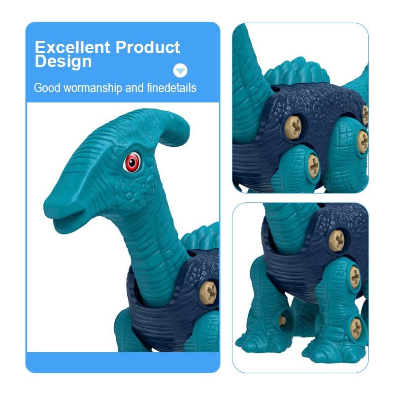 Resigilat - Jucarie Interactiva STEM DIY, Dinozaur de Construit, Parasaurolophus, Surubelnita Inclusa, Culori Aleatorii, 27x9x17 Cm, + 3 Ani - LUDIRO