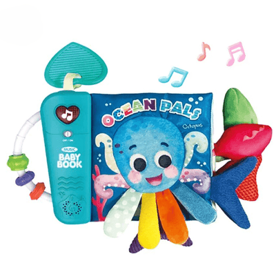 Carte Muzicala Interactiva LUDIRO, Prietenii din Ocean cu Cozi 3D, Lumini Interactive, Pentru Bebelusi +6 Luni - LUDIRO
