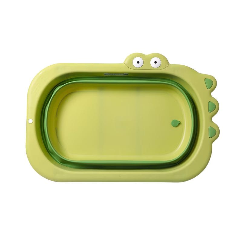 Cadita Pliabila pentru Copii, Design Dinozaur, Sigura si cu Dimenisuni Generoase, 80x49 Cm, Material Ecologic, Sistem Anti Alunecare, Usor de depozitat, Ideala pentru Baie - LUDIRO