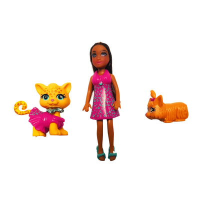 Set Polly Pocket Papusa si 2 Animalute, Colectia Sparklin` Pets, Shani, + 4 ani - LUDIRO