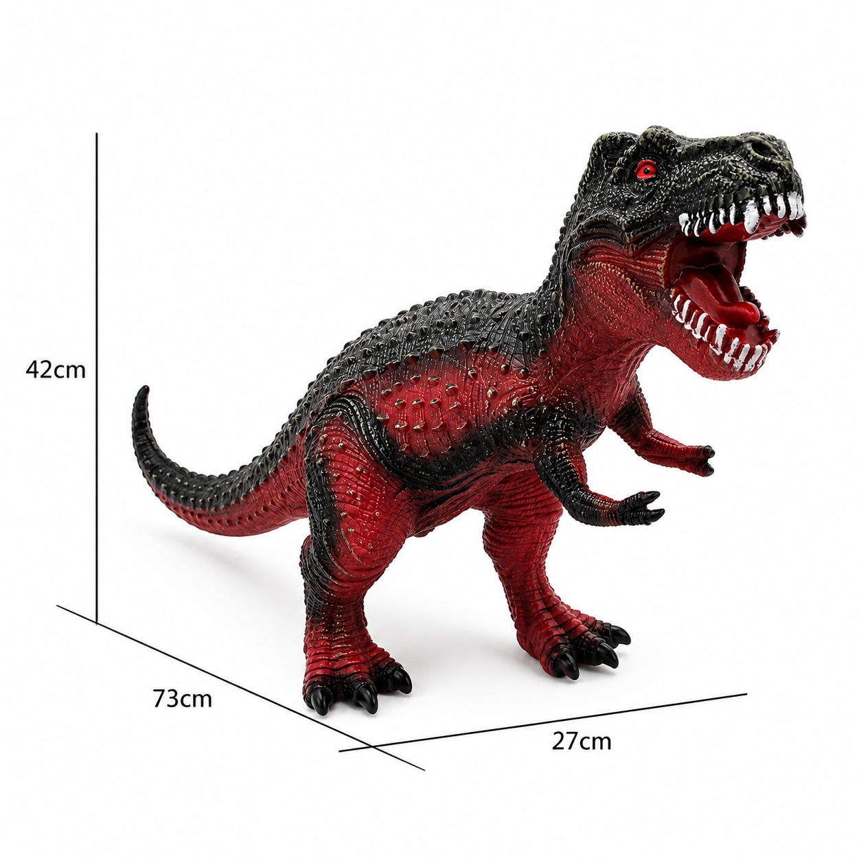 Dinozaur Tyrannosaurus Rex Gigantic LUDIRO din Cauciuc Moale, cu Sunete, Aspect Realist, 73 cm - LUDIRO