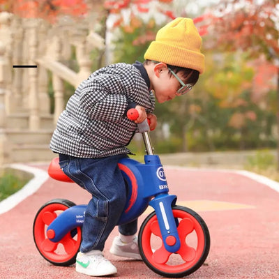 Bicicleta de Echilibru pentru Copii LUDIRO, 2-5 Ani, Cadru Usor, Roti din Cauciuc, Maner Antialunecare, Sa Ergonomica, 70x53 Cm, Albastru Rosu - LUDIRO