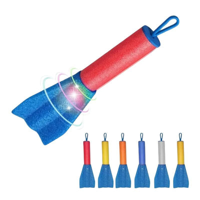 Set 6 Rachete de Spuma Colorate pentru Copii, Lansator de Deget, Jucarii Educative si Distractive in Aer Liber, Dezvoltare Motorie si Activitati in Familie, 22 Cm, + 6 Ani - LUDIRO