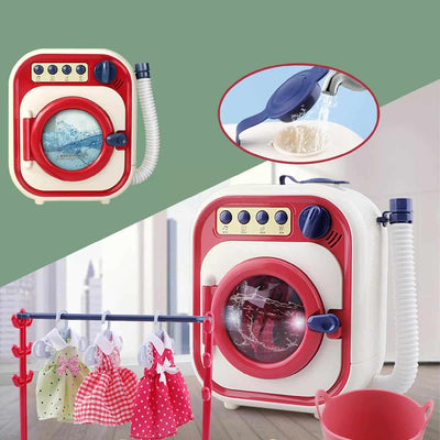 Set de Joaca, Masina de Spalat cu Accesorii, Sistem de Scurgere, Sunete si Lumini Interactive, 21x21x11 Cm, + 3 Ani - LUDIRO