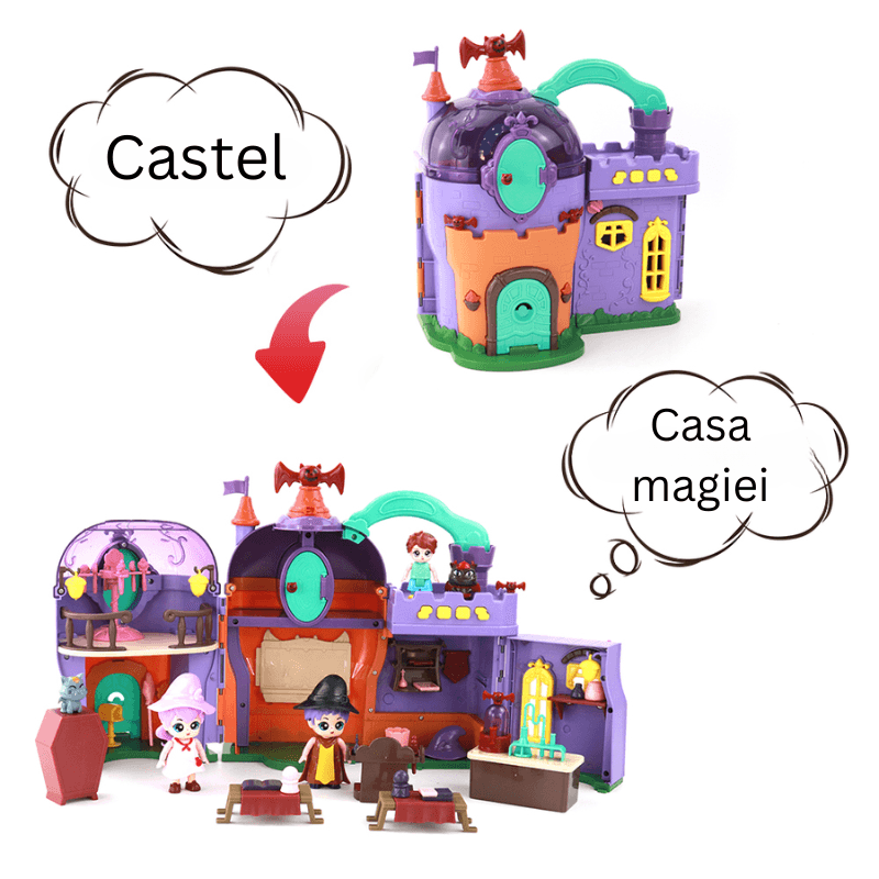 Castel interactiv cu sunete, Ludiro, Academia Vrajitorilor, 3 figurine, 25, 5x16, 5x24, 3cm - LUDIRO