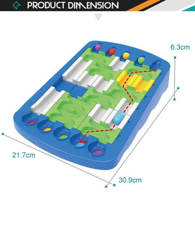 Joc Puzzle Labirint Inteligent cu Bile, 60 de Moduri de Joc Posibile, 43 Piese, 30.8x21x19.5x6 Cm, + 3 Ani - LUDIRO