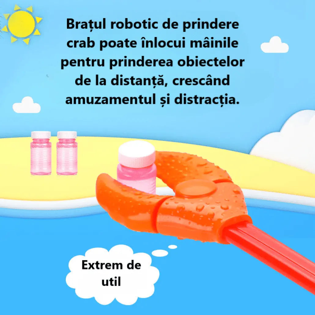 Cleste de Prindere Mecanic, Crab Flexibil, Portocaliu Rosu, 54x12 Cm, + 3 Ani - LUDIRO