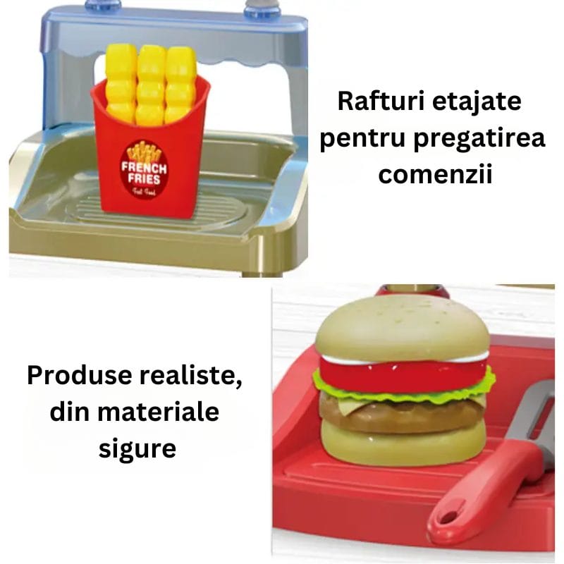 Set de Joaca Fast Food si Aparat de Cafea, Sunete si Lumini Interactive, Elemente Realiste, + 3 Ani, Utility One - LUDIRO