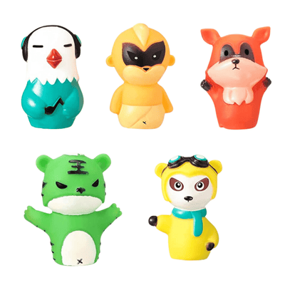 Set 5 Marionete pentru Degete din Cauciuc, Diferite Personaje, 6 Cm, Dezvoltarea Imaginatiei, + 3 Ani - LUDIRO