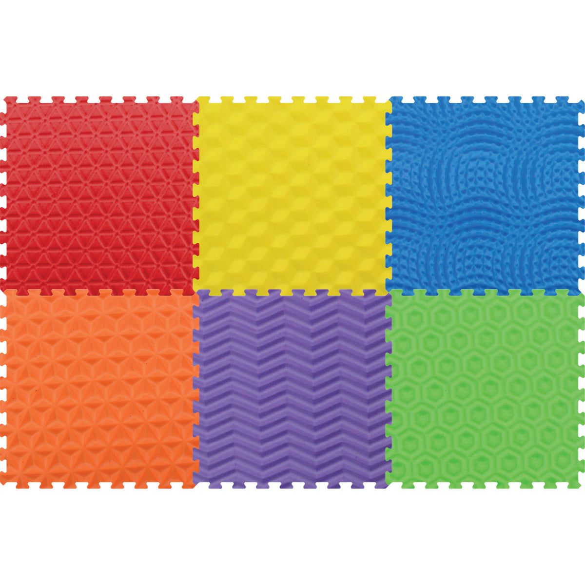 Resigilat - Covor Puzzle Senzorial cu 6 Texturi Diferite, 60x60 cm, Spuma EVA 12 mm, Joaca Tactila, Antiderapant - LUDIRO