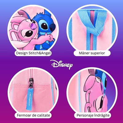 Ghiozdan Disney Stitch &amp; Angel, Prietenul Magic pentru Școală și Joacă - Disney