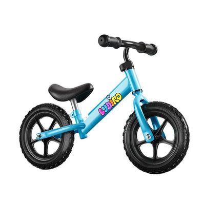 Bicicleta de Echilibru fara Pedale LUDIRO pentru Copii intre 2-5 Ani, Reglabila pe Inaltime, Rotire Ghidon 360 Grade, Roti din Polimer Antisoc Diametru 30 Cm, Cadru Metalic, Bleu - LUDIRO