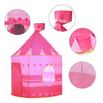 Cort de Joaca pentru Copii, Castelul Printeselor, Roz, 135 x 105 x 105 Cm, Ideal pentru Aventuri si Distractie Infinita, + 3 Ani - LUDIRO