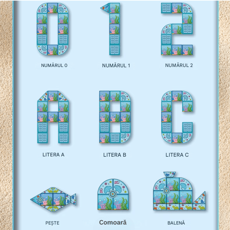 Set Magnetic Educativ Ocean, 108 Piese cu Tematica Marina, Creativitate si Invatare prin Joaca - LUDIRO