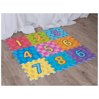 Covor Puzzle LUDIRO cu cifre 1-9, 9 piese EVA, grosime 10 mm, Suprafata Totala 89x89 Cm, Joaca Educativa si Sigura pentru Copii 10 Luni+ - LUDIRO