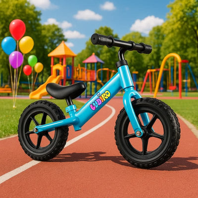 Bicicleta de Echilibru fara Pedale LUDIRO pentru Copii intre 2-5 Ani, Reglabila pe Inaltime, Rotire Ghidon 360 Grade, Roti din Polimer Antisoc Diametru 30 Cm, Cadru Metalic, Bleu - LUDIRO