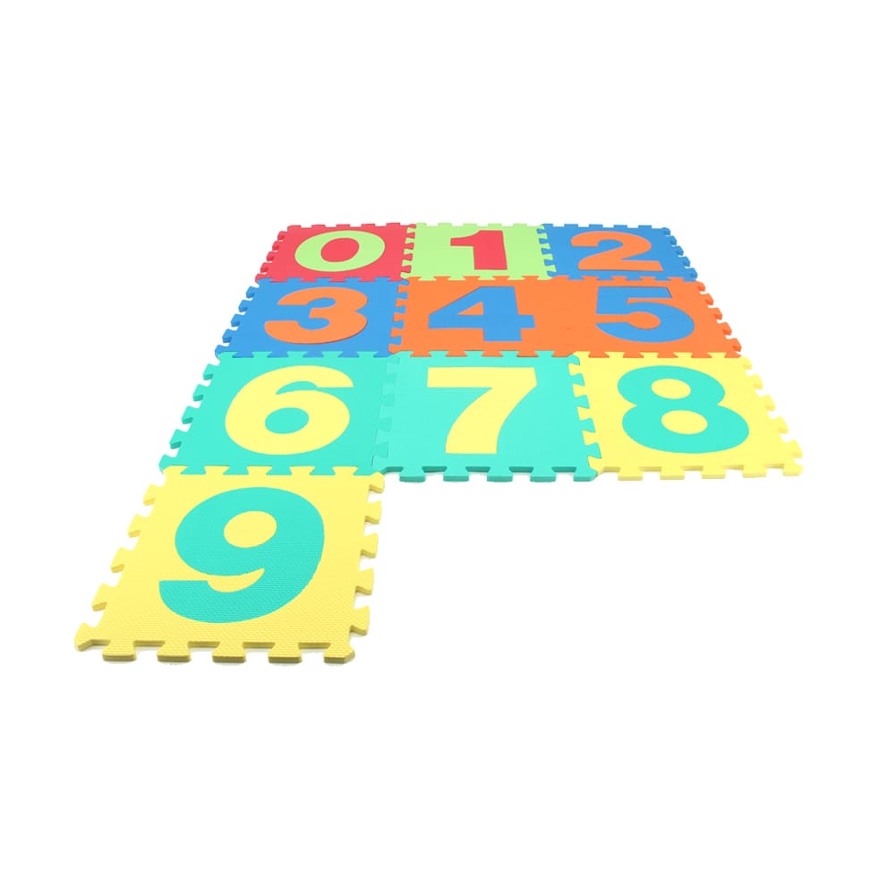 Covor Puzzle copii LUDIRO cu Cifre 0-9 Detasabile, Spuma EVA Sigura, 10 Piese 32x32 cm - LUDIRO
