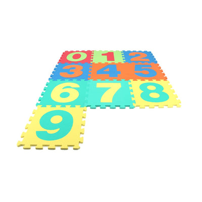 Covor Puzzle copii LUDIRO cu Cifre 0-9 Detasabile, Spuma EVA Sigura, 10 Piese 32x32 cm - LUDIRO