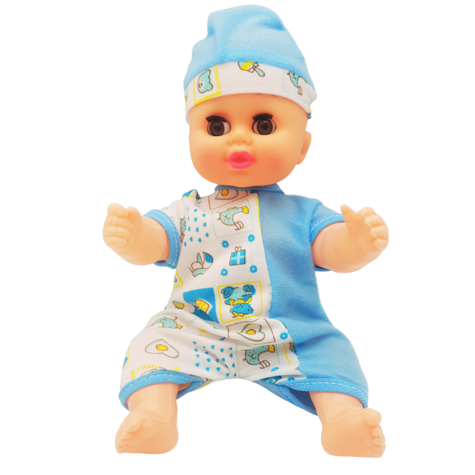 Papusa Bebelus, Cu Muzica, Brate si Picioare Mobile, 28x14x9 Cm, Albastru, + 3 Ani - LUDIRO