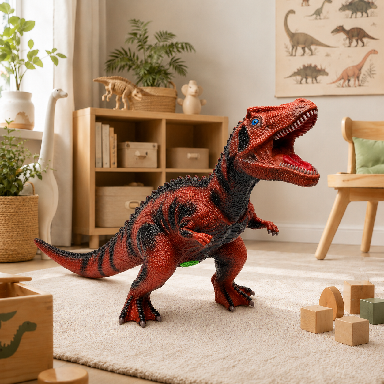 Dinozaur Majungasaurus Gigantic LUDIRO din Cauciuc Moale, cu Sunete, Aspect Realist, 73 cm - LUDIRO