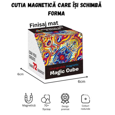 Jucarie Interactiva Cubul Magic, Puzzle 3D, 72 de Forme, 6.3x6.3x6.3 Cm, Multicolor, + 6 Ani - LUDIRO