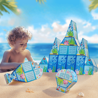 Set Magnetic Educativ Ocean, 108 Piese cu Tematica Marina, Creativitate si Invatare prin Joaca - LUDIRO
