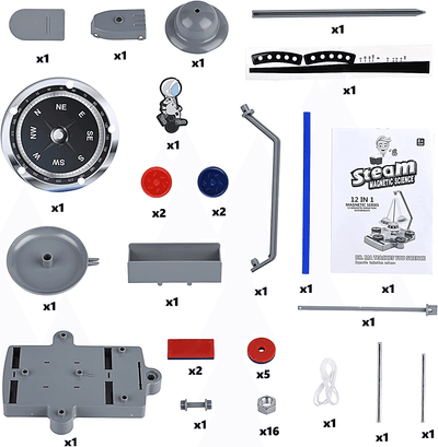 Kit STEM Experimente Magnetice 12 în 1, 8+ ani - LUDIRO