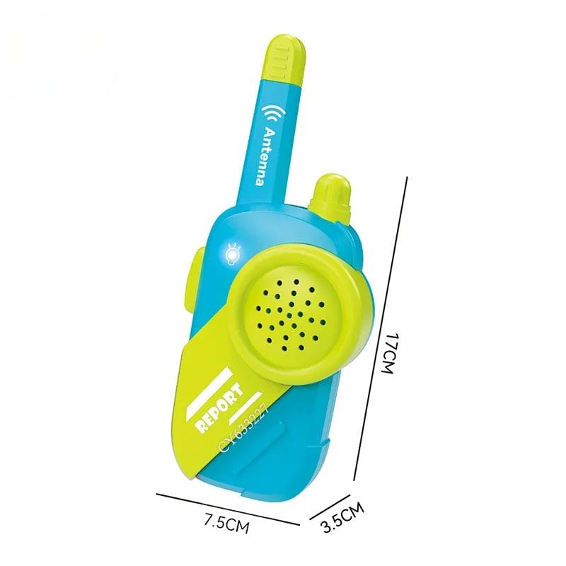 Walkie-Talkie pentru copii, Jucarie Interactiva cu Sunet Clar, Distanta Lunga de Comunicare, Buton de Apel Usor de Utilizat, Semnal Stabil si Design Ergonomic, + 3 Ani, Albastru Verde - LUDIRO