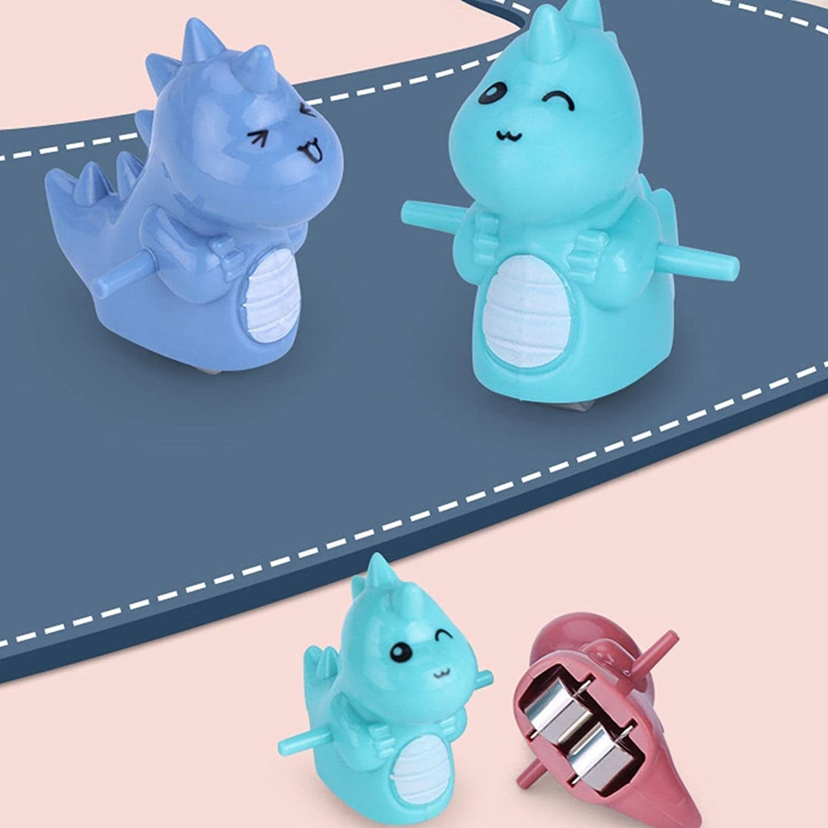 Resigilat - Tobogan pentru Dinozauri, Lumini si Sunete Interactive, 3 Dinozauri, 42x21x38 Cm, Cu Telecomanda, Albastru + 3 Ani - LUDIRO