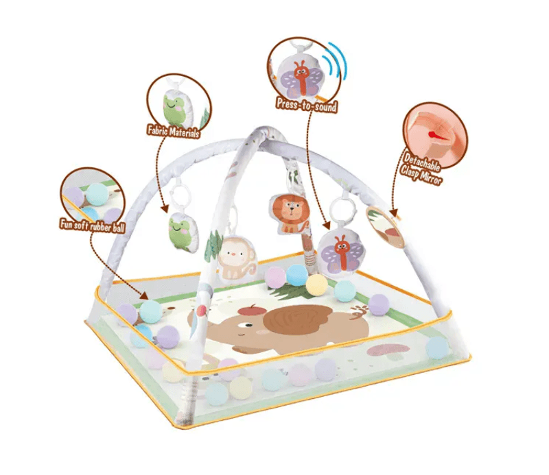 Resigilat - Jucarie Educativa pentru Bebelusi, Cub Elastic cu Fructe, 6 Forme din Plastic Multicolor, Dezvoltare Abilitati Motorii si Cognitive pentru Copii Mici, 11.5x11.5x11.5 Cm, + 1 An, Utility One - LUDIRO