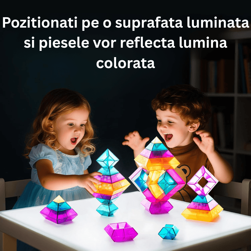 Set 30 Piese Colorate de Stivuit pentru Copii, Jucarie Educationala STEM, Usor de Apucat - LUDIRO