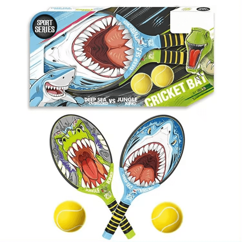 Set Palete Distractive pentru Copii Ludiro, Design Rechin vs Dinozaur, 2 Mingi Incluse - LUDIRO