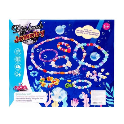 Set pentru Artizanat, Bratari cu Margele, Relief Ocean, Albastru, 31x4x26 cm, + 5 Ani - LUDIRO