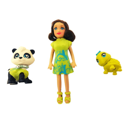 Set Polly Pocket Papusa si 2 Animalute, Colectia Sparklin` Pets, Kerstie, + 4 ani - LUDIRO
