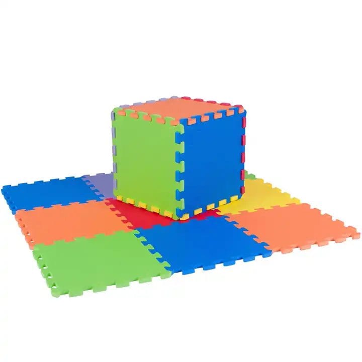 Resigilat - Covor din Spuma pentru Copii, Puzzle Multicolor, 9 Piese, Termoizolant si Moale, 90x90 Cm - LUDIRO