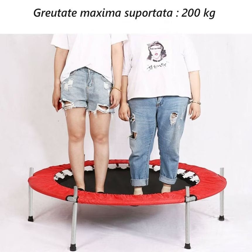Trambulina pentru Copii pentru Interior si Exterior, 122x140 Cm, Greutate suportata 200 kg, Cu Plasa de Protectie, Rezistenta Ploaie si Raze UV, +3 Ani - LUDIRO