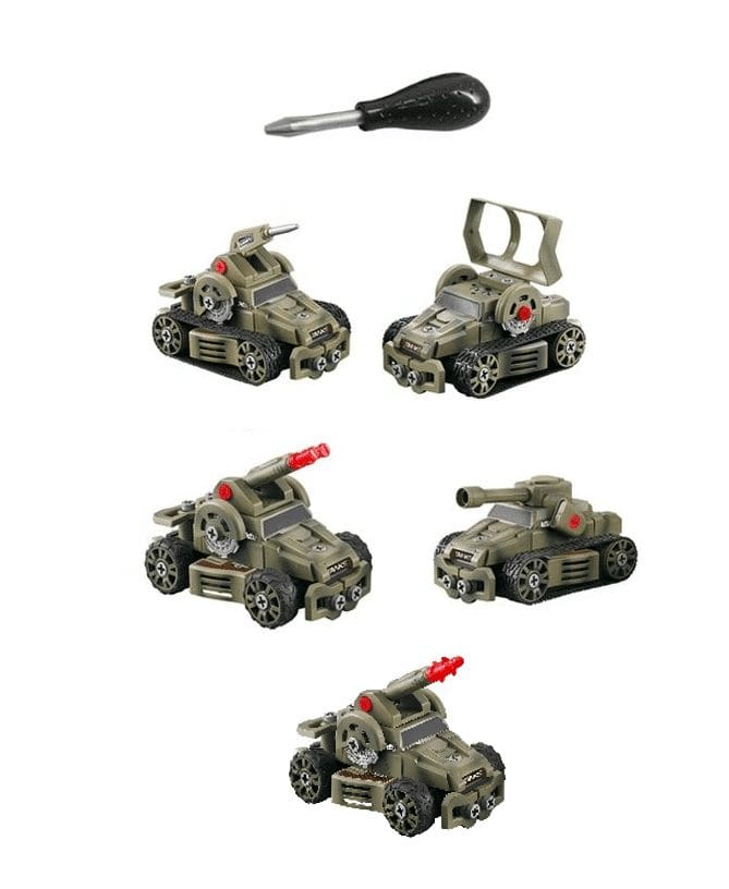 Set de Construcție Vehicul Militar 5 în 1, 62 piese cu Șurubelniță Inclusă - LUDIRO